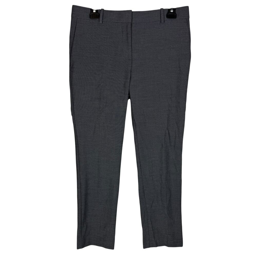 Ann Taylor Pants Womens 4 Gray Stretch Mid-Rise Slim Fit Straight Leg Ponte Knit